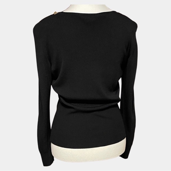 Dolce Cabo Black Sweater with Pink Shell Neckline Size XL - Picture 4 of 9